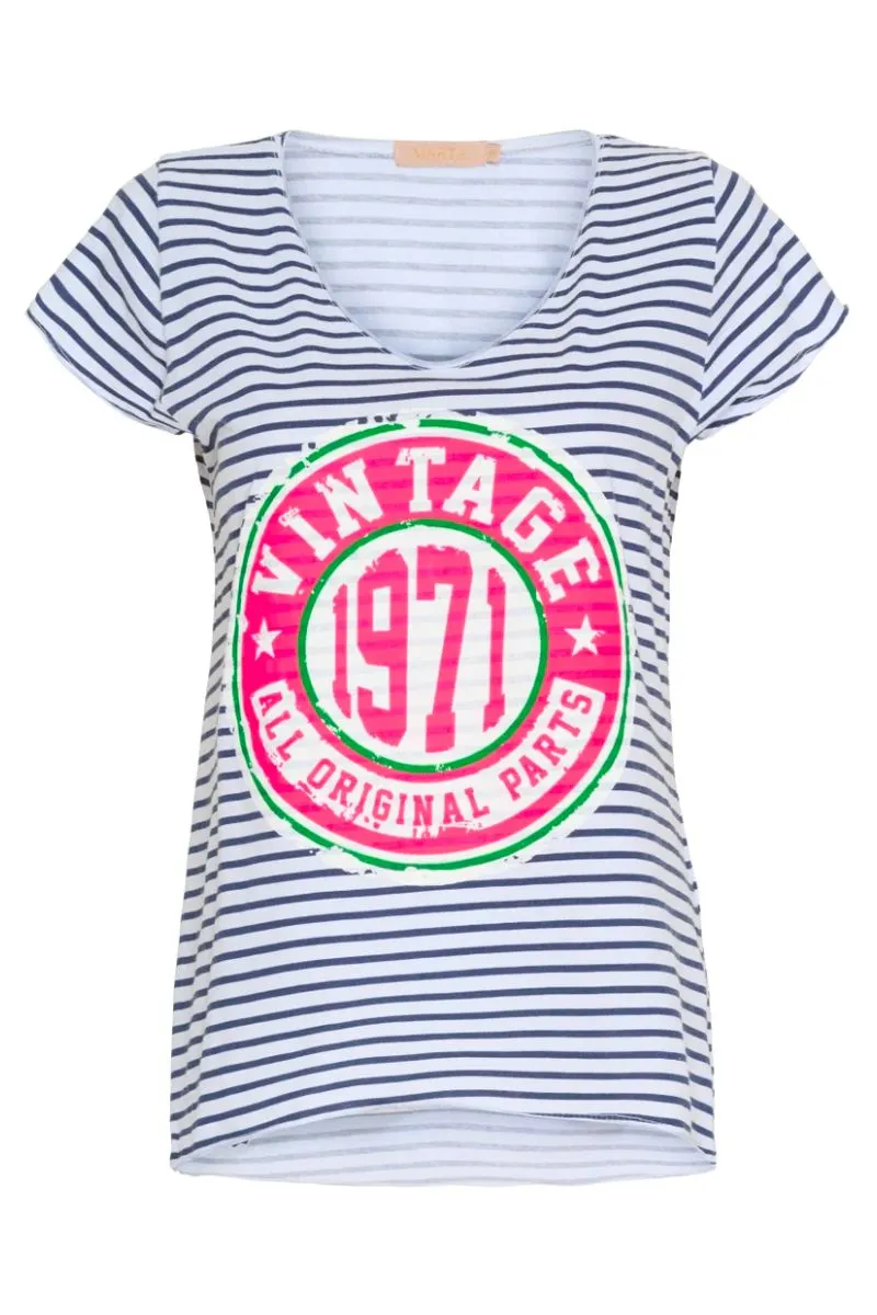 1530 T-shirt | White stripe | T-shirt fra Marta du Chateau