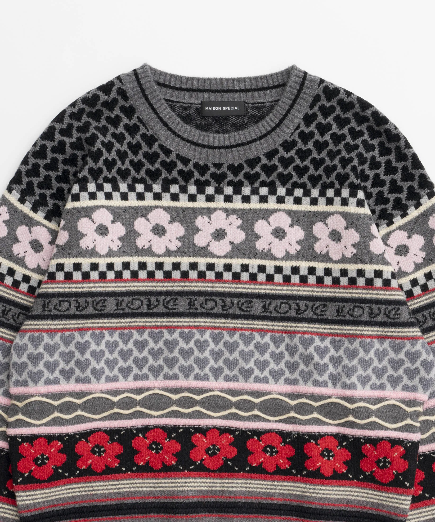 【24WINTER PRE-ORDER】Floral Pattern Jacquard Knit Tops