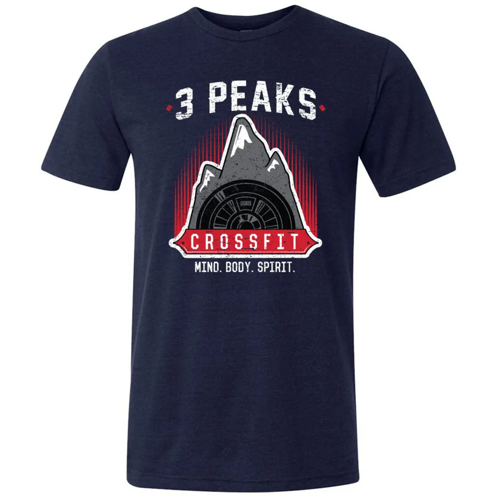 3 Peak CrossFit - 100 - Stacked - Men's Triblend T-Shirt