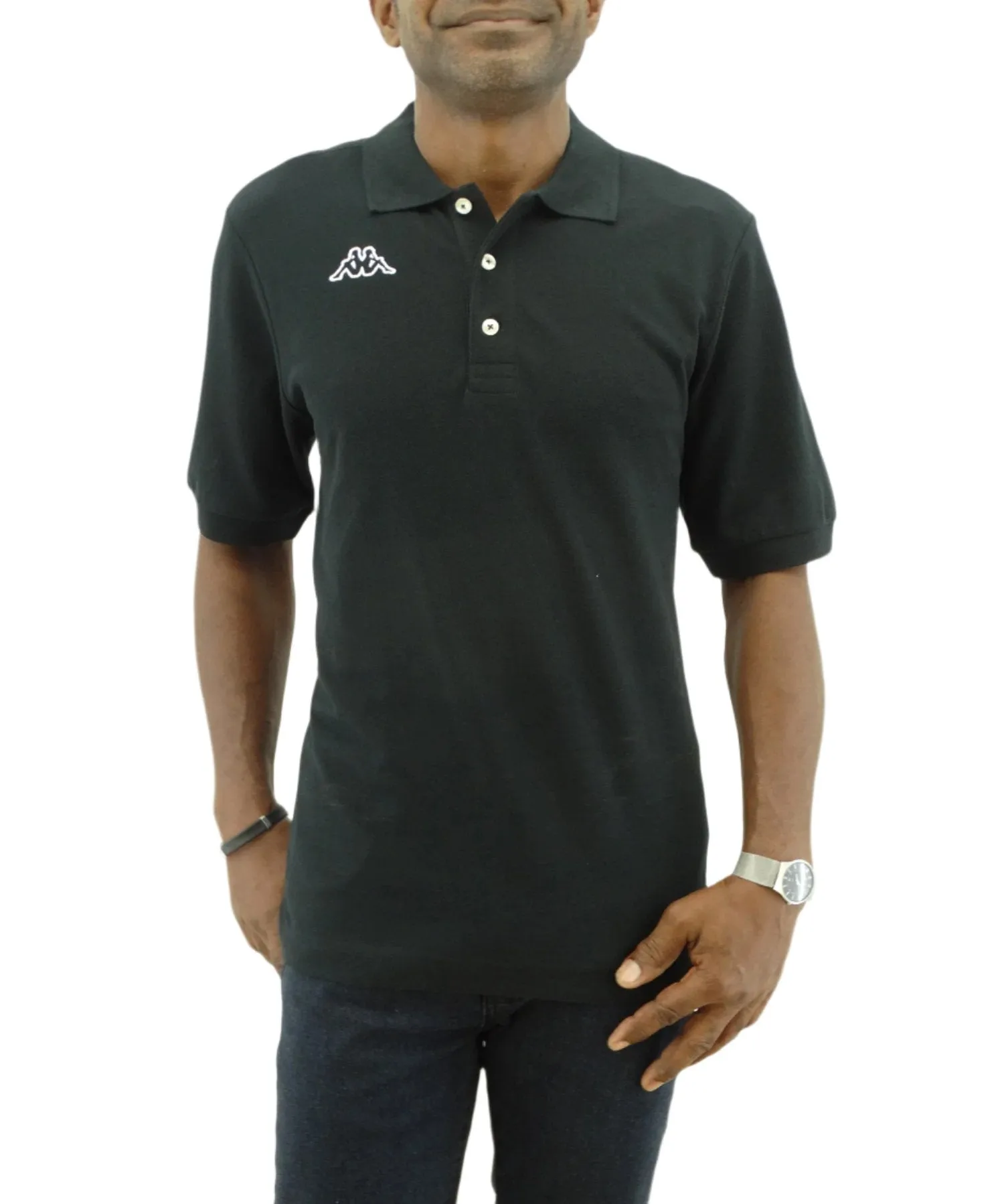 302S1U0005, Kappa,  Logo Life - Men S/S Polo - Black