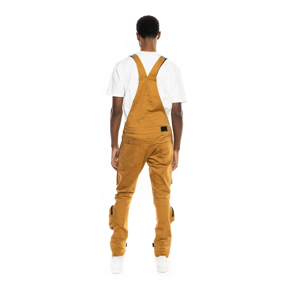 3D Pocket Utility Fashion Overalls - Wheat