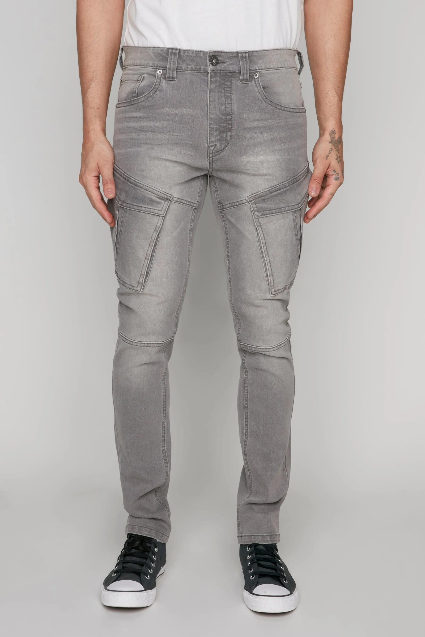 5 Pocket Slim Fit Pants - Light Grey Wash