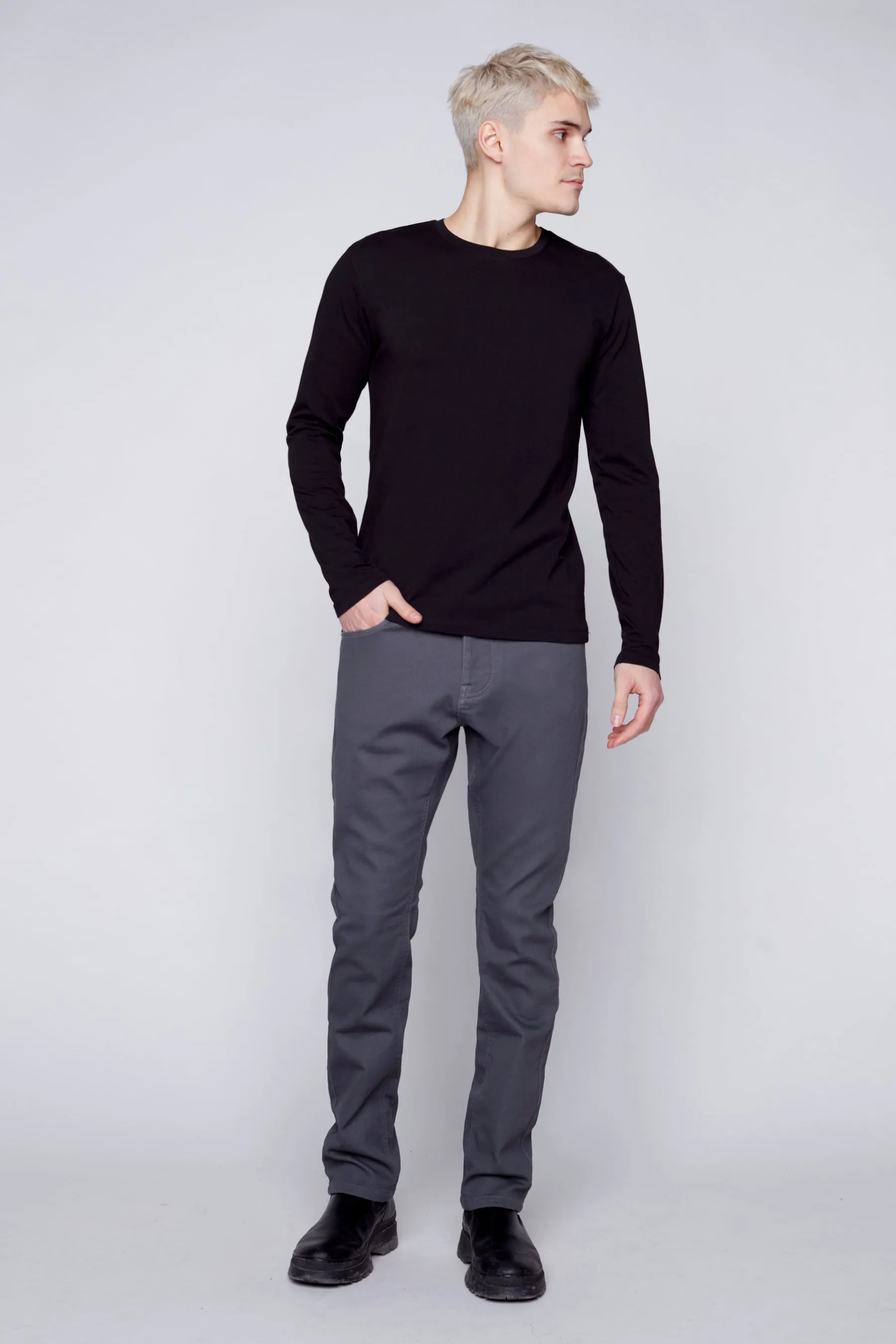 5 Pocket Straight Fit French Terry - Dark Grey