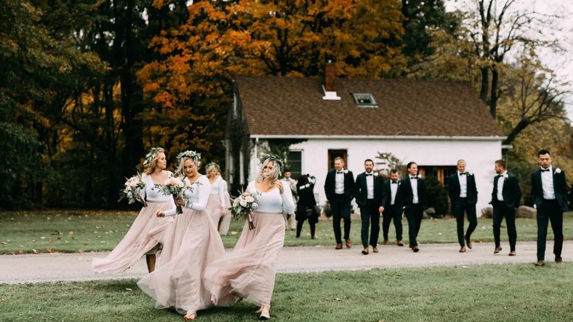 A-line Square Neck Long Sleeves Backless Long Tulle Bridesmaid Dresses, BD0615