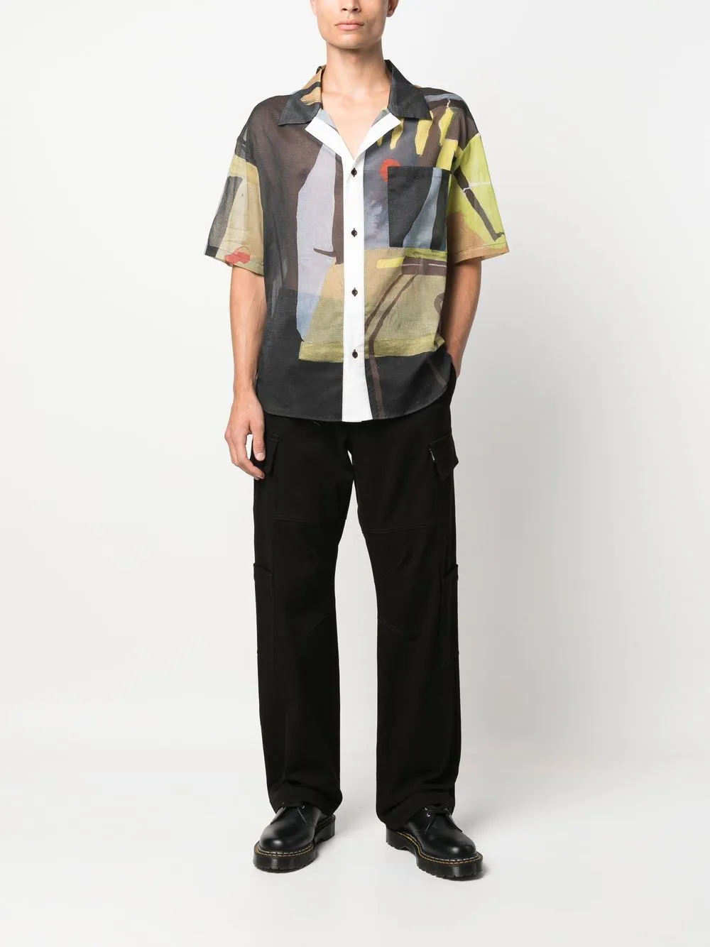 Abstract-Print Short-Sleeve Shirt