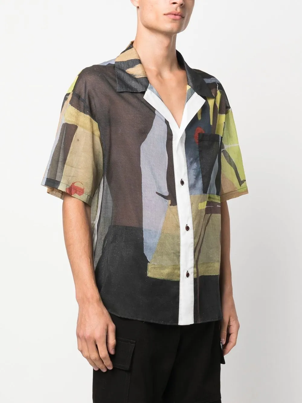 Abstract-Print Short-Sleeve Shirt