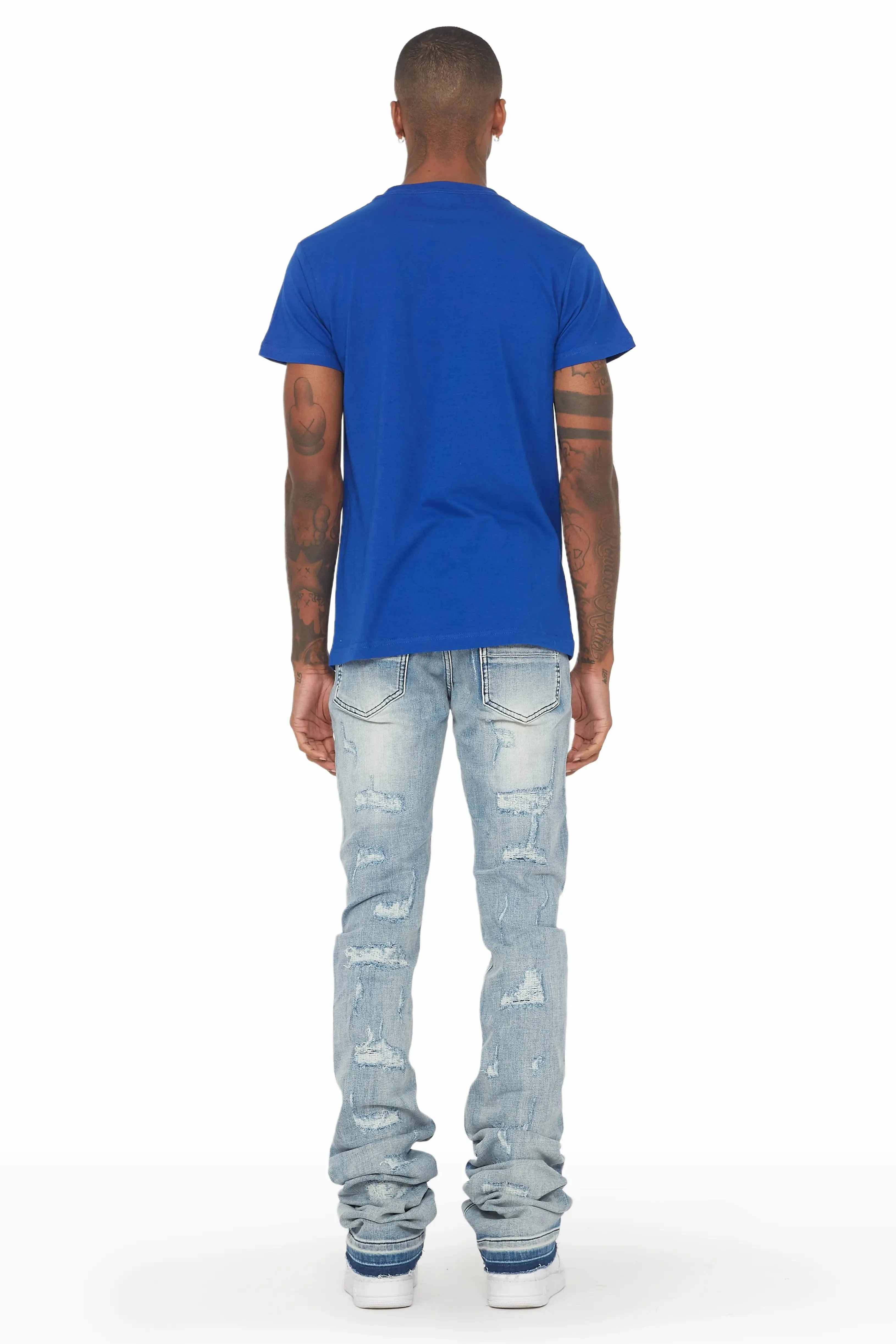 Adler Blue Super Stacked Flare Jean