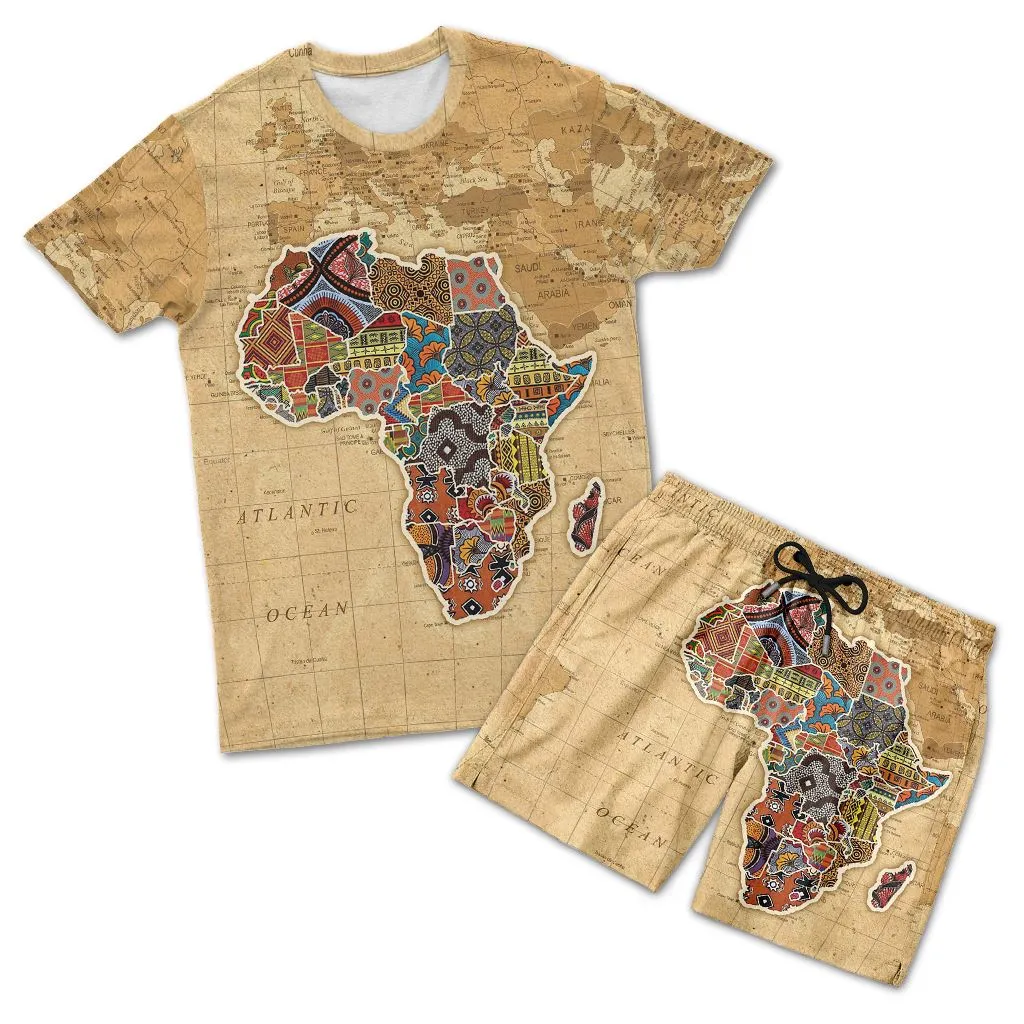 Africa On World Map T-shirt and Shorts Set