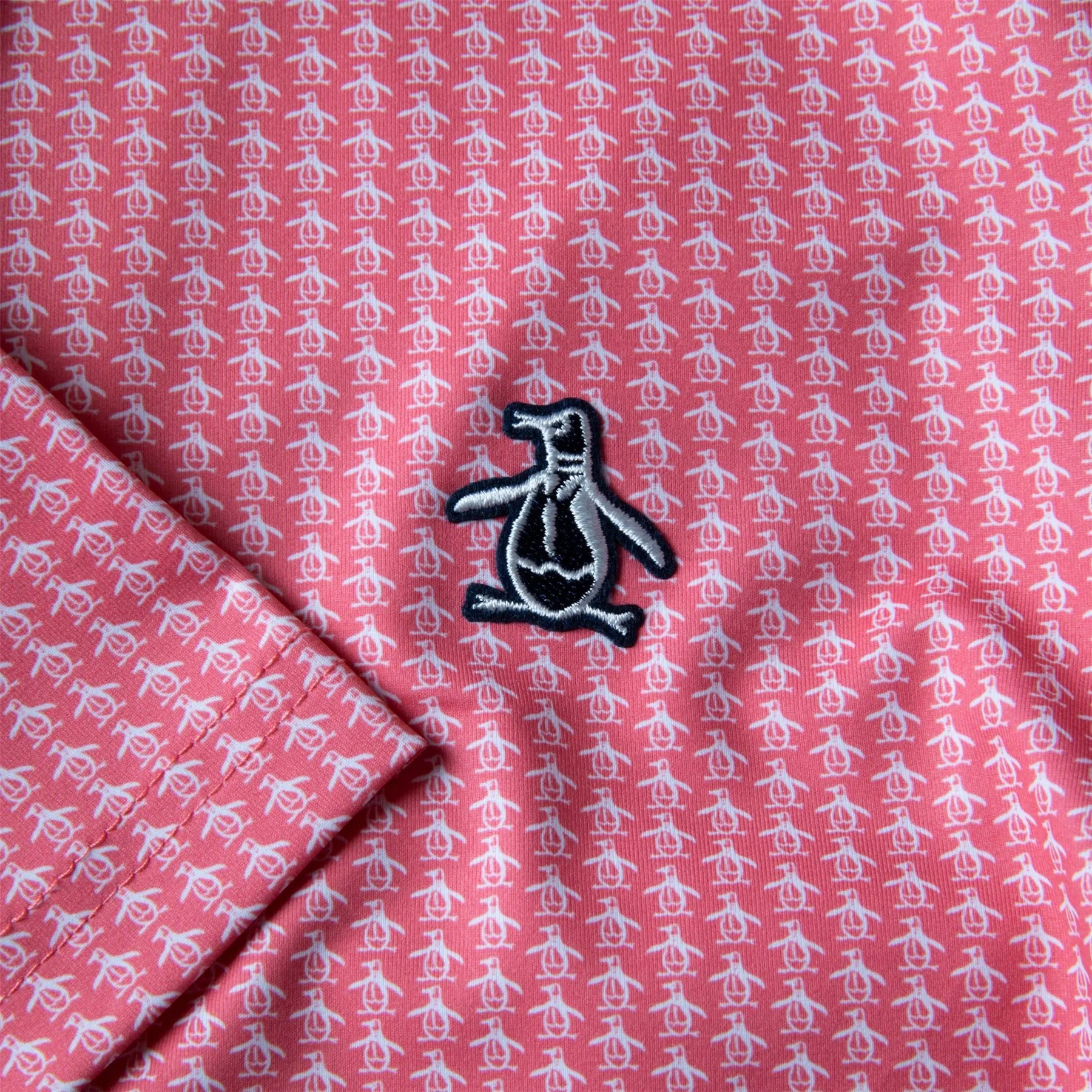 Allover Pete Print Golf Polo Strawberry Pink - AW23