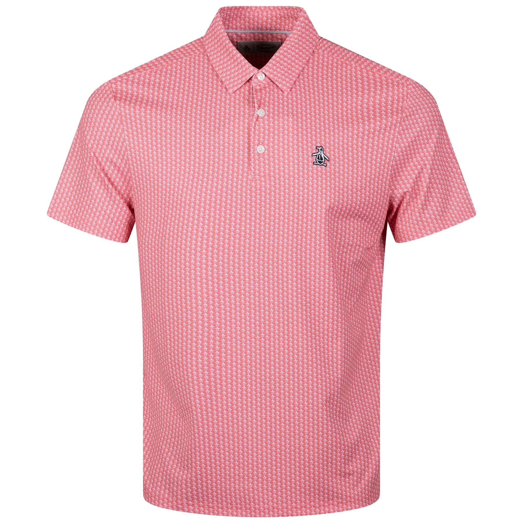 Allover Pete Print Golf Polo Strawberry Pink - AW23