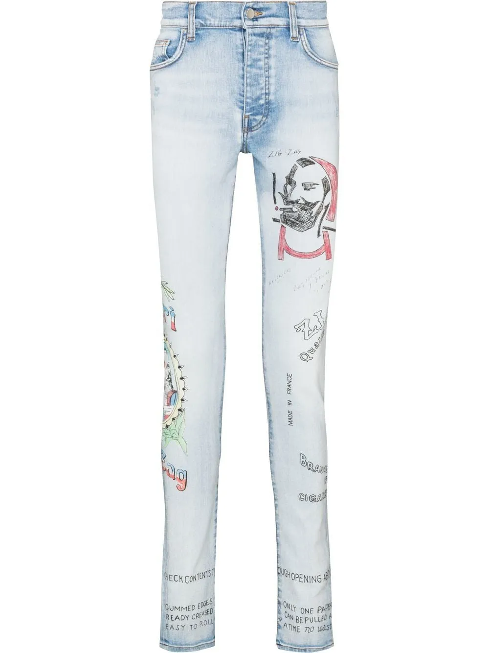 AMIRI x Zig Zag Motif-Print Skinny Jeans