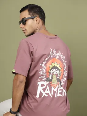 Anime Ramen Print Oversized T-Shirt