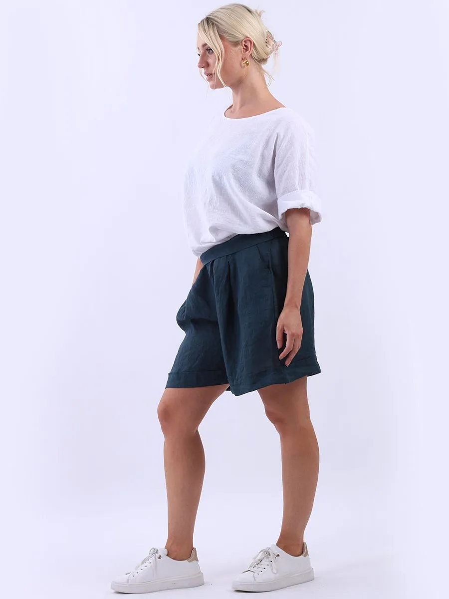 Anne   Kate Italian Casual Plain Linen Shorts