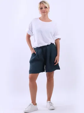 Anne   Kate Italian Casual Plain Linen Shorts