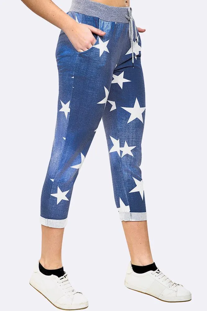 Anne   Kate Italian Star Dark Denim Print Trouser 10-12