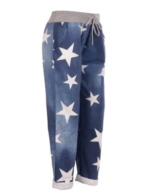 Anne   Kate Italian Star Dark Denim Print Trouser 10-12