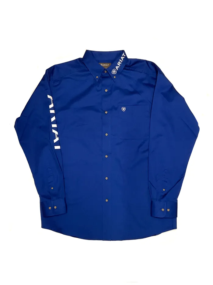 Ariat 10017498 Mens Team Logo Twill Classic Fit Shirt Ultramarine Blue