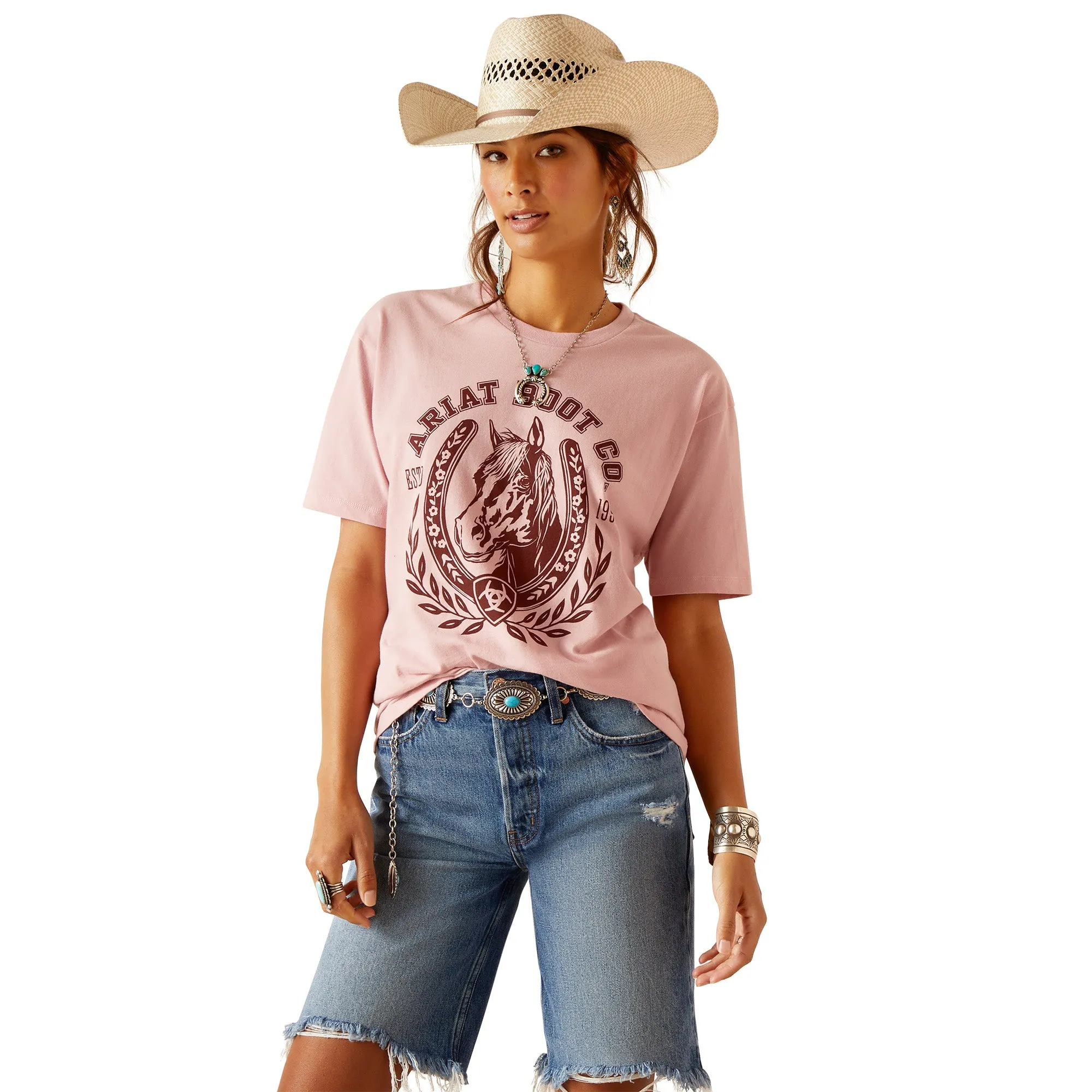 Ariat Women's Horse U T-Shirt Dusty Pink