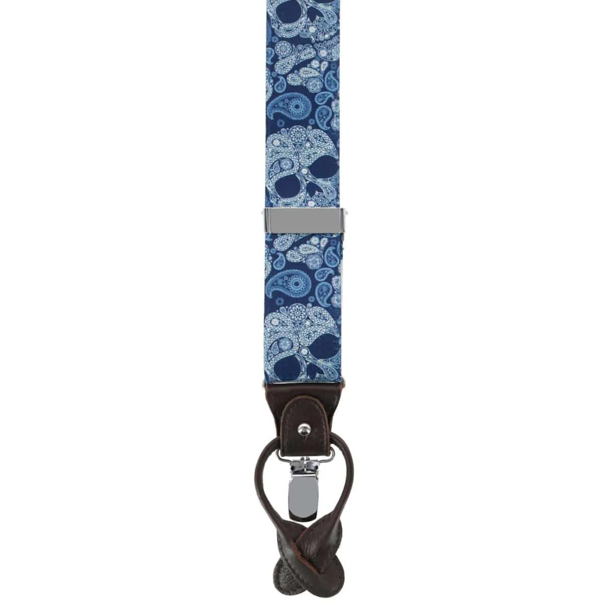 Ascentix Men's Paisley Skulls Convertible Clip End Suspenders