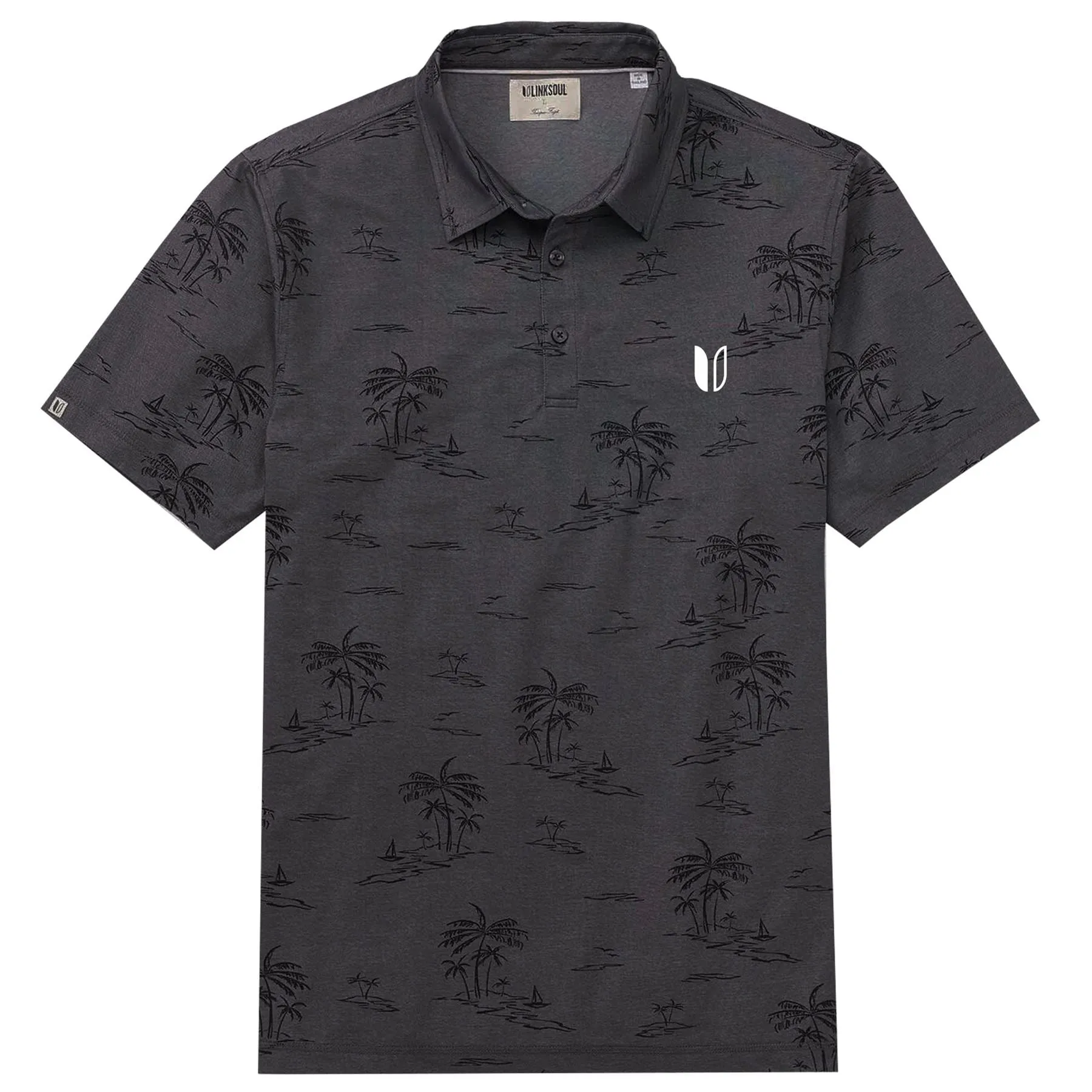 Astoria Print Polo Vintage Black Islands - SS23