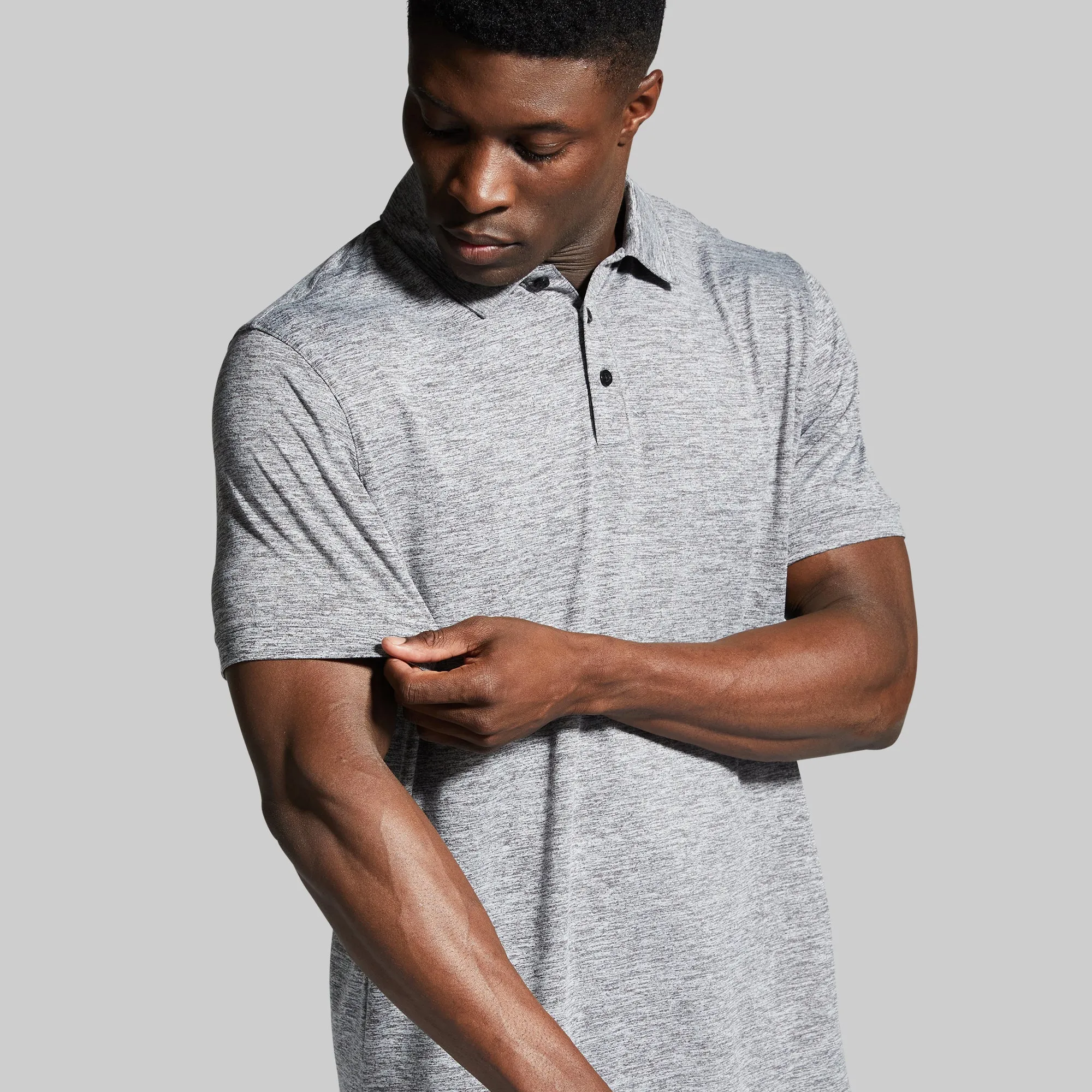 Athleisure Polo (Heather Grey)