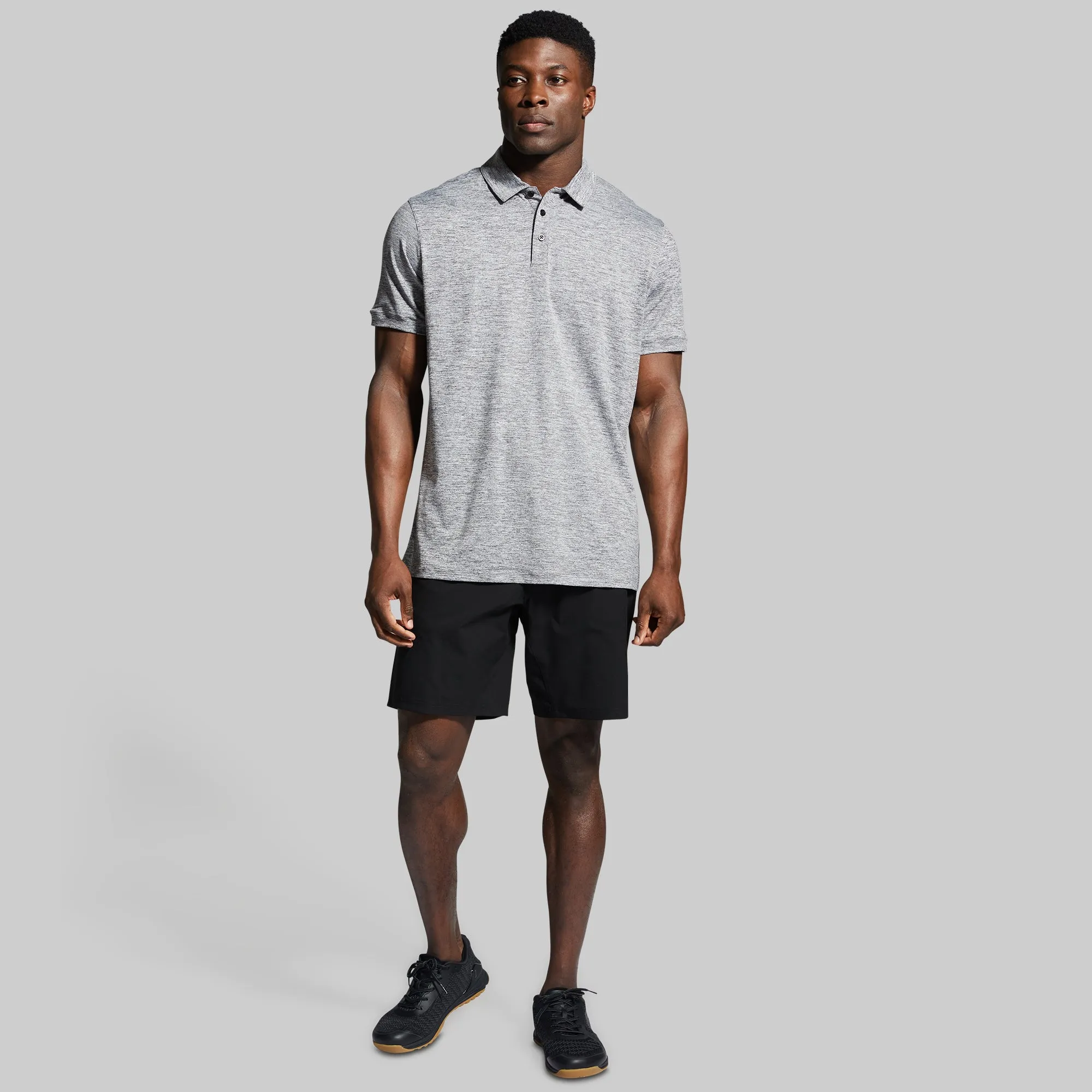 Athleisure Polo (Heather Grey)