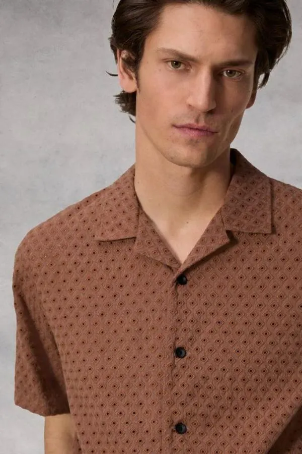 Avery Resort Diamond Jacquard Shirt