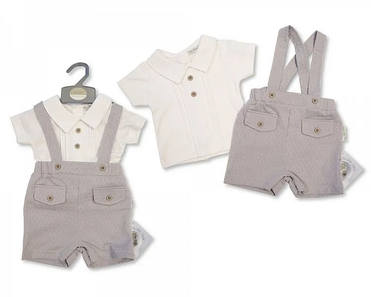 Baby Boys 2 pcs Shorts Set - Grey (NB-6 Months) (PK6) Bis-2120-6017