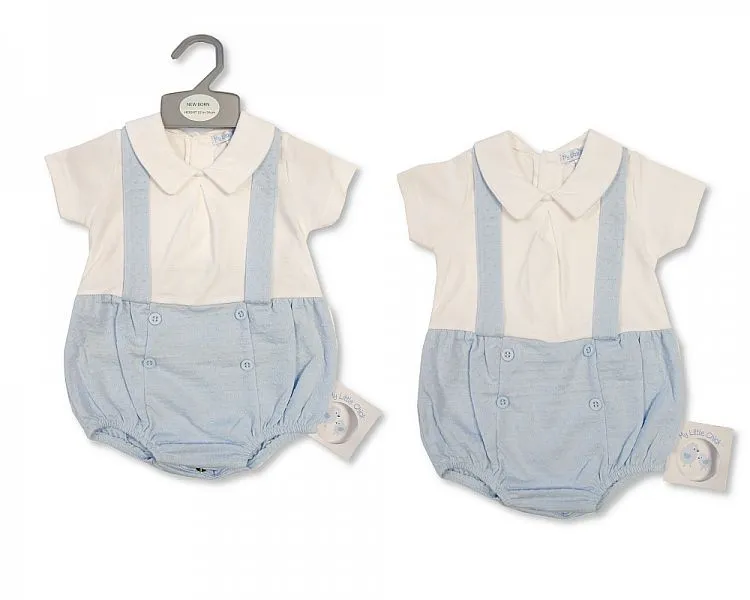 Baby Boys Romper - Sky (NB-6 Months) (PK6) Bis-2120-6018