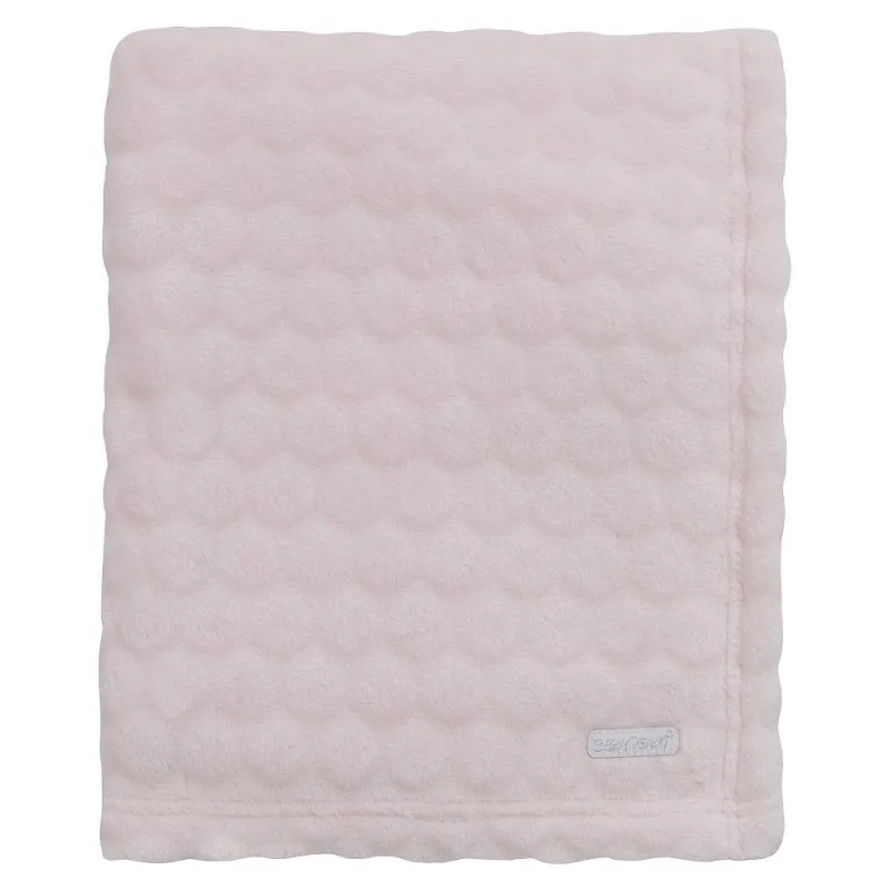 BABY EMBOSSED CIRCLES PLUSH BLANKET-PINK (75 x 90 cm) (PK4) 19C244