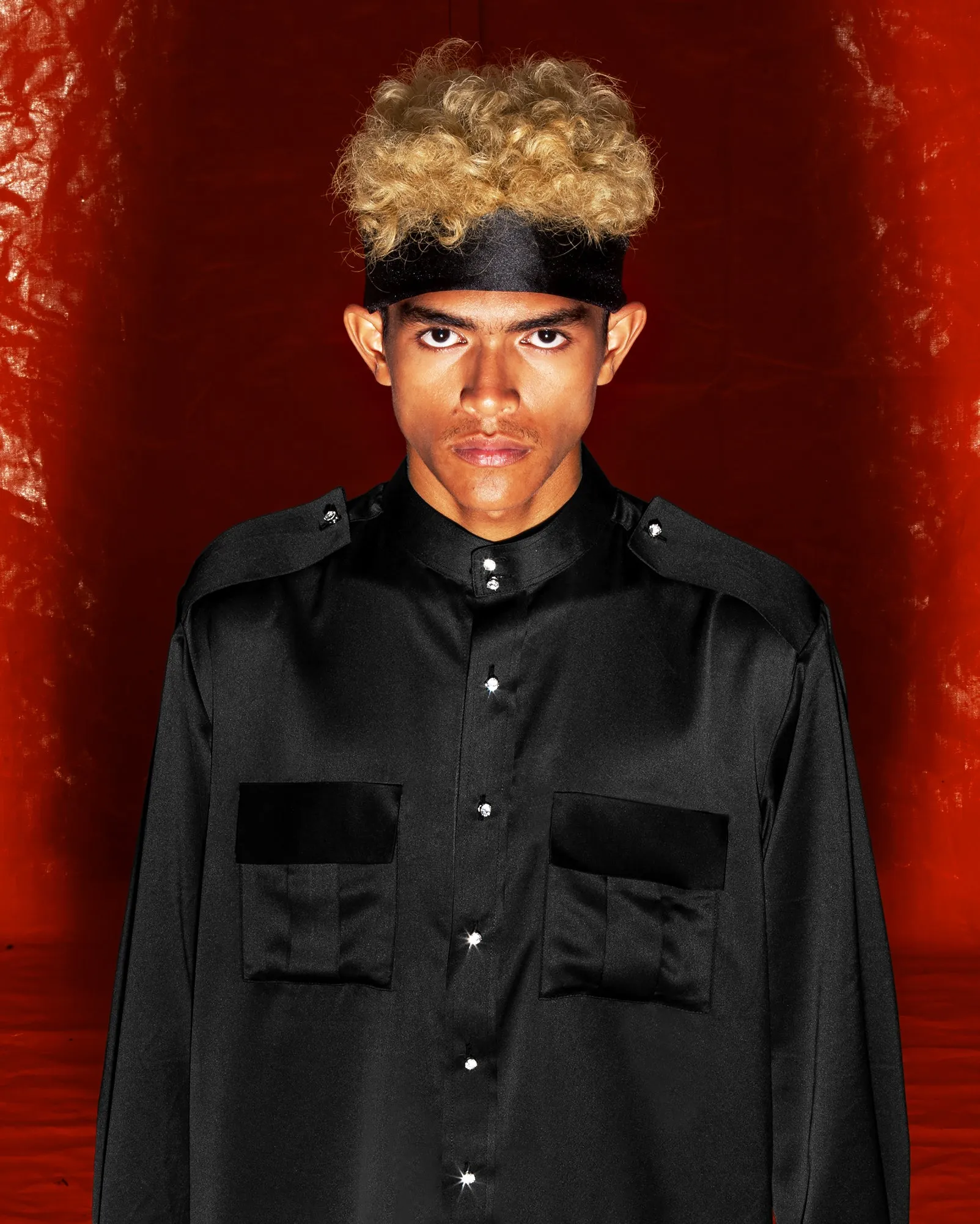 Baju Melayu Militari (Black Satin)