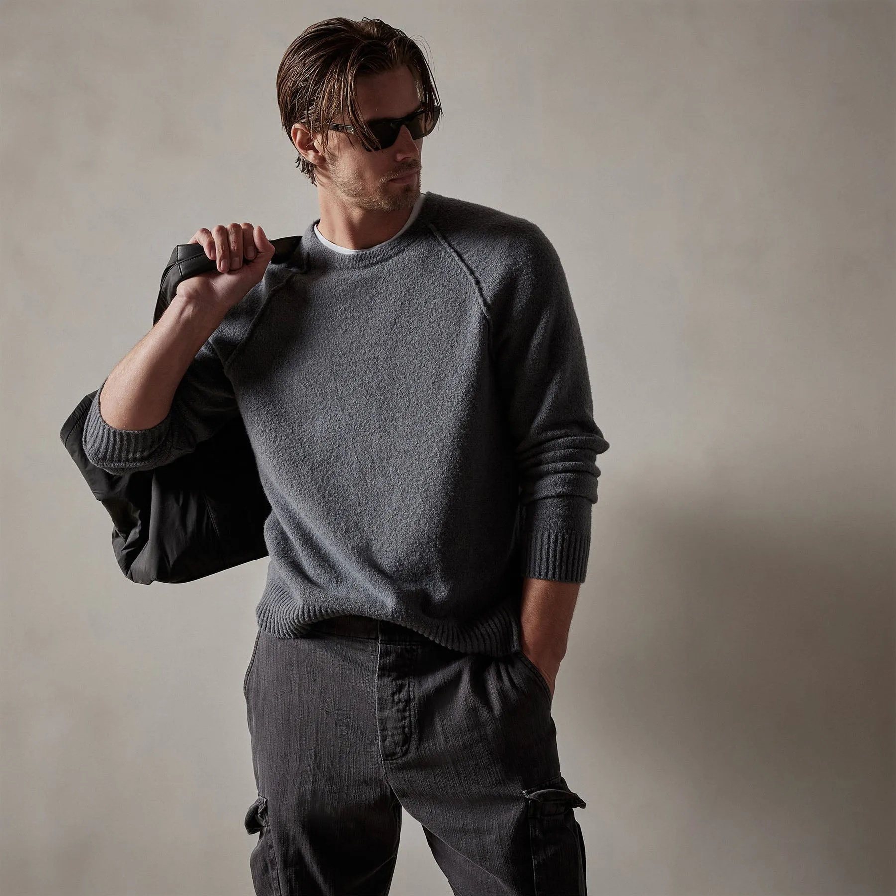 Bayshore Cashmere Blend Sweater - Flint