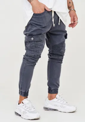 Behype. Biker Jeans Chino Dunkelgrau RJ-2276