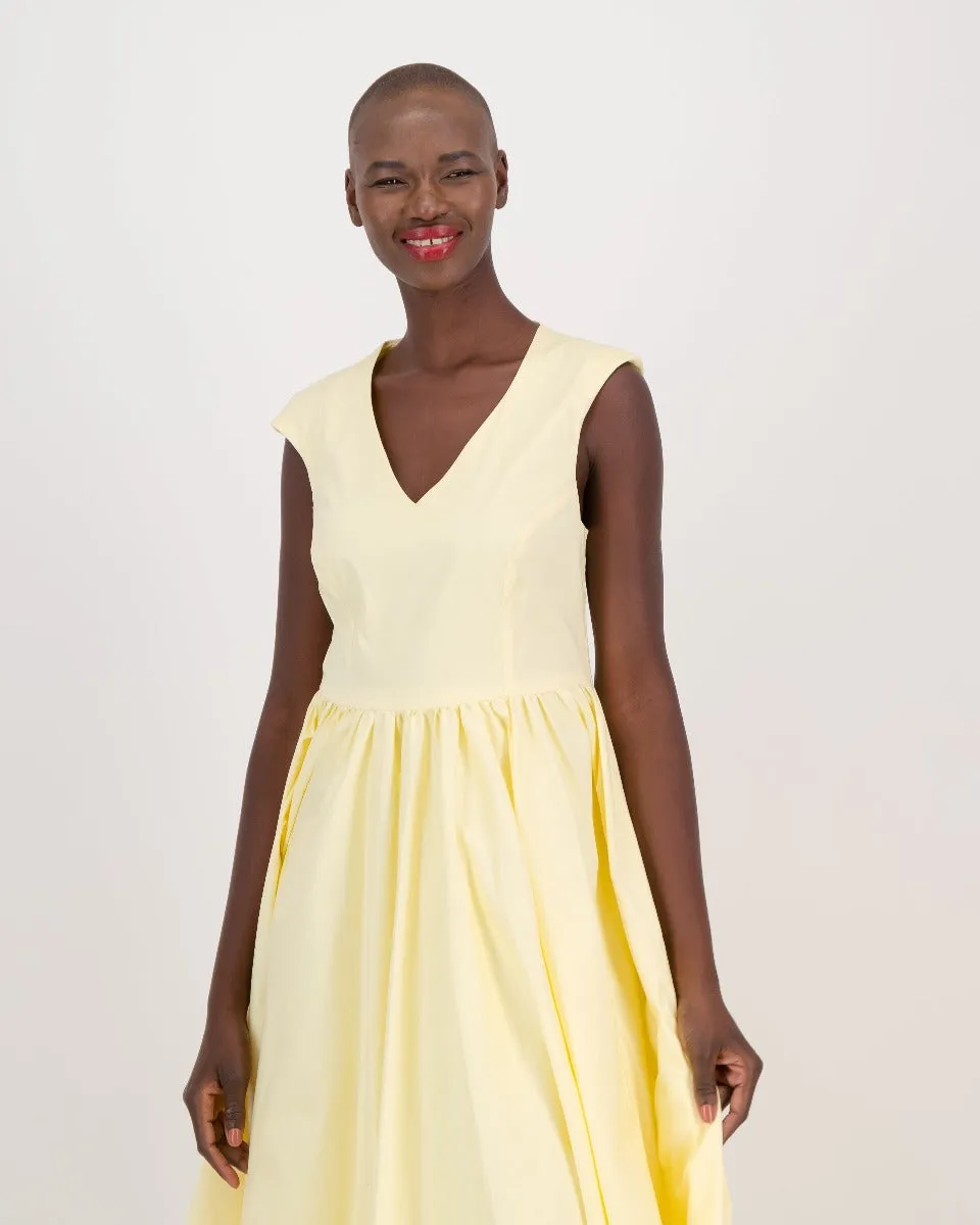 bella v-neck dress - buttercup