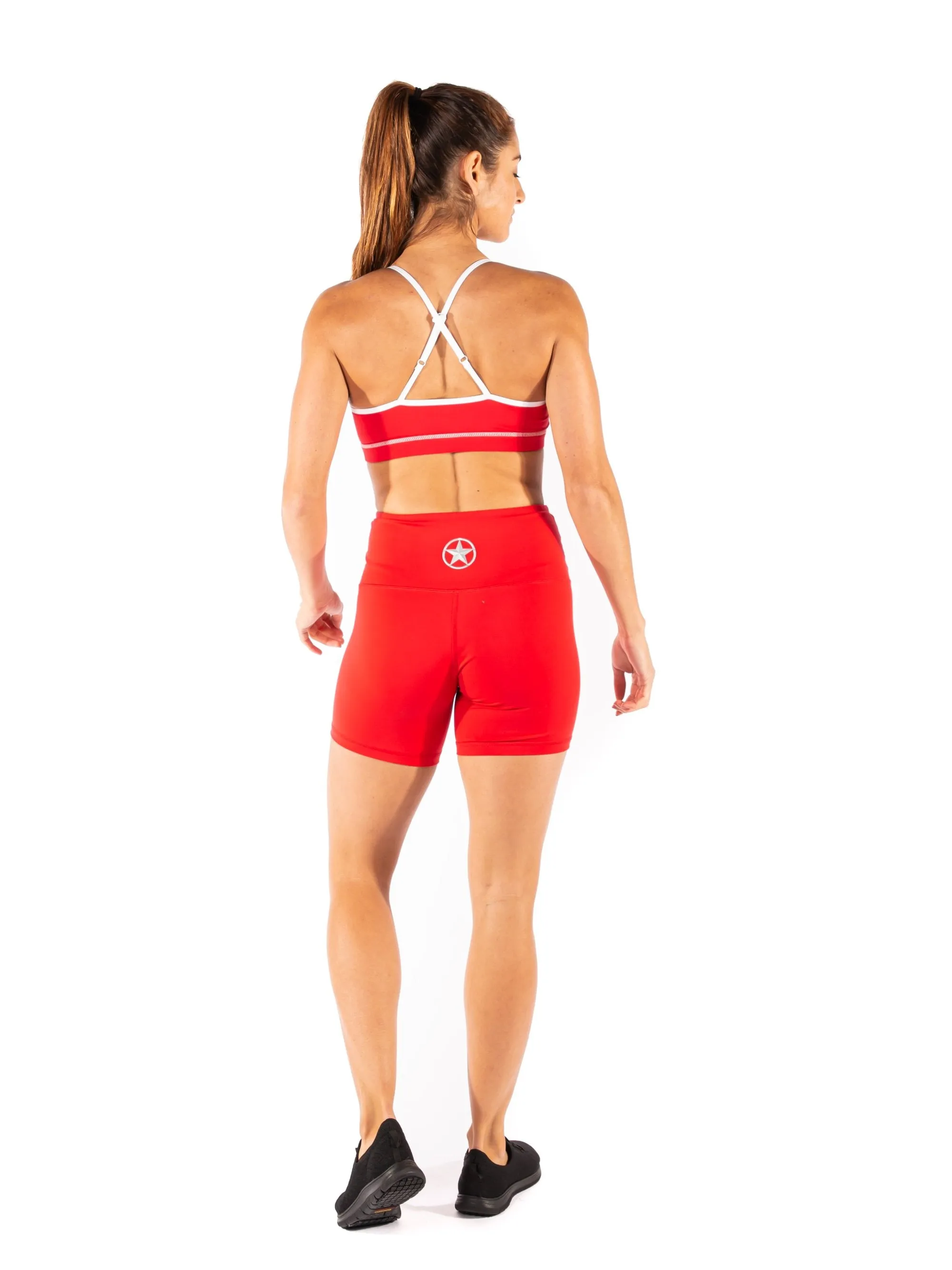 Biker Shorts - High Waist - Red