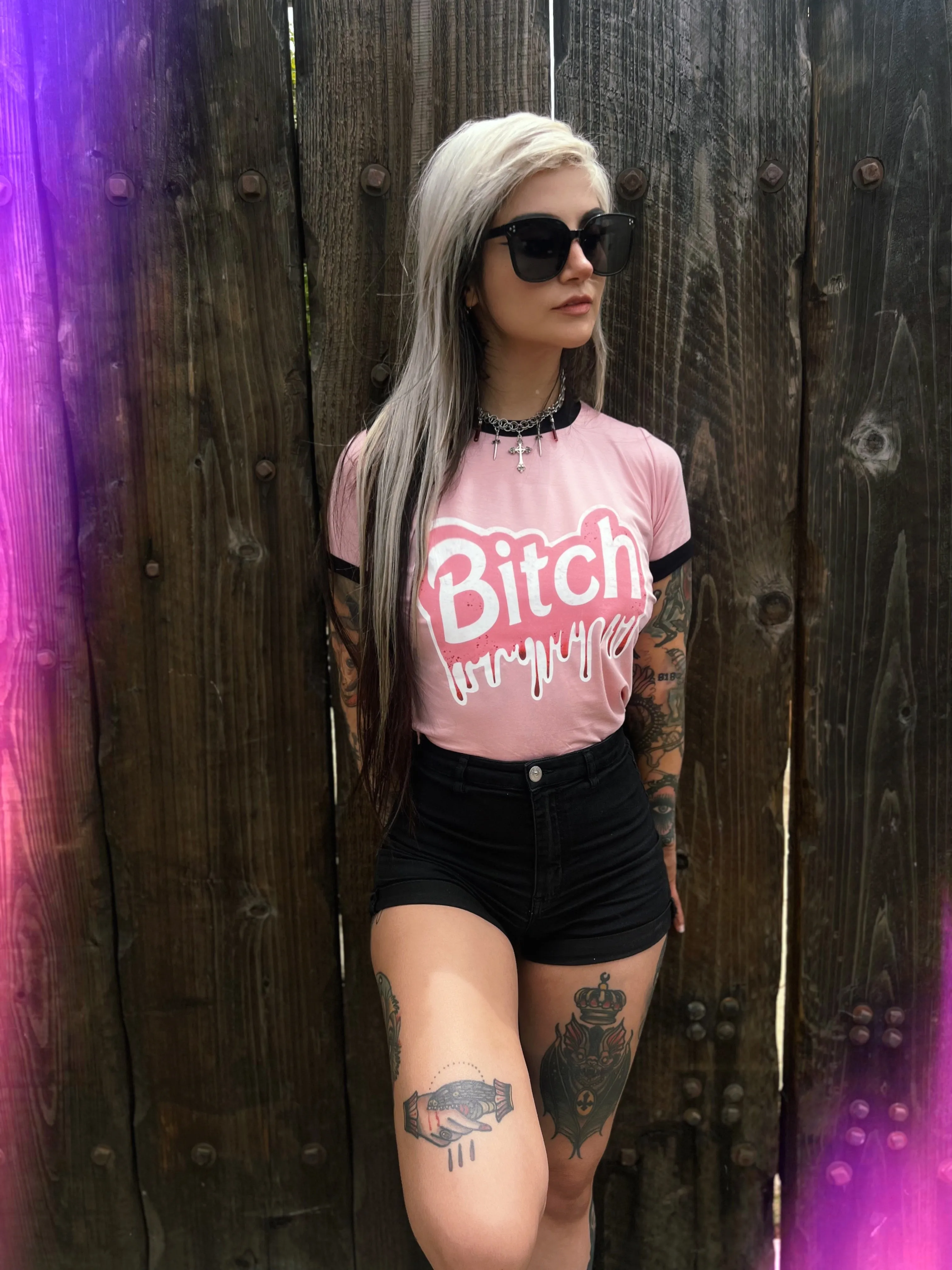 Bitch - Barbie Ringer Tee