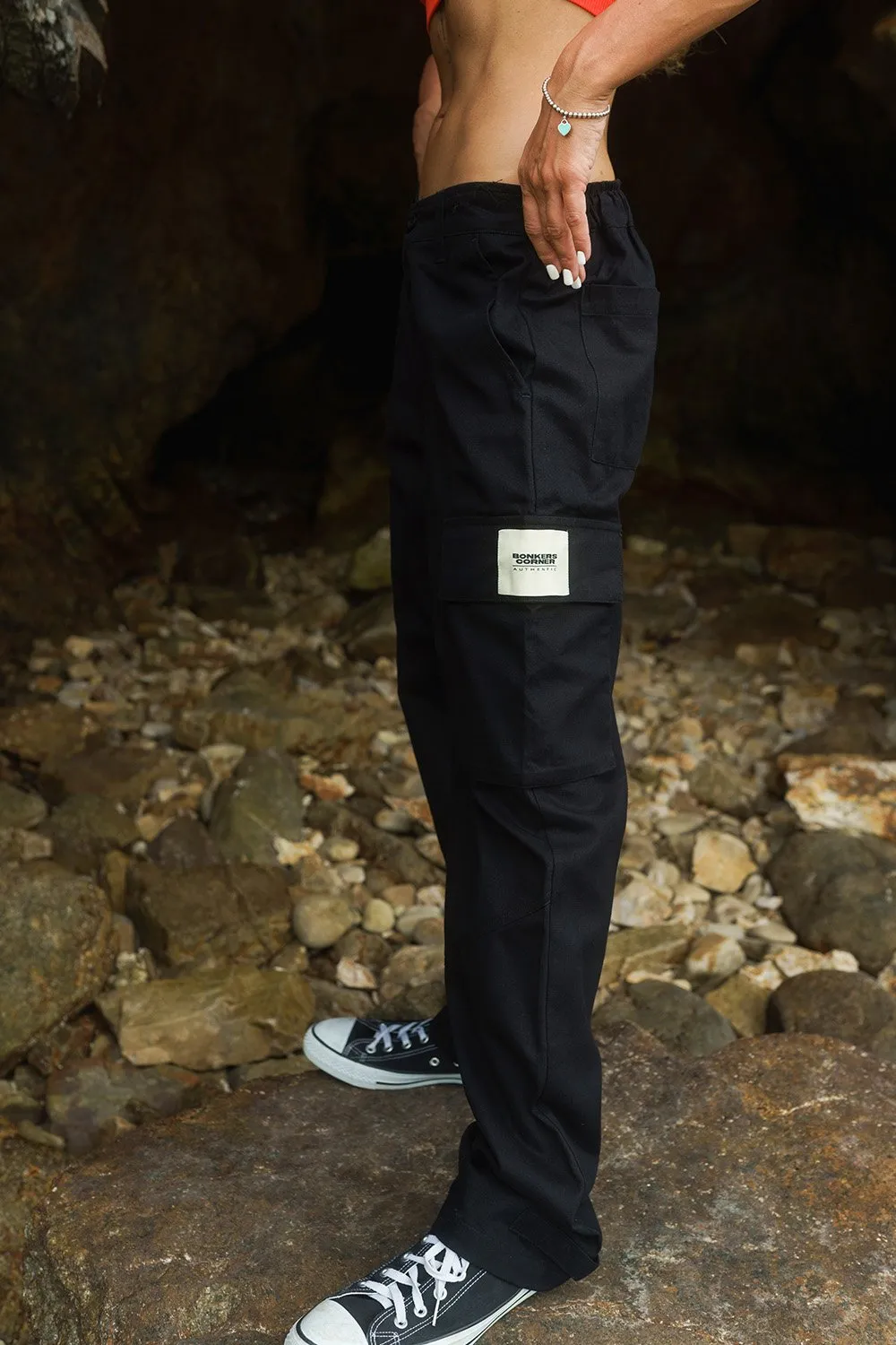 Black Cargo With Utility Pockets