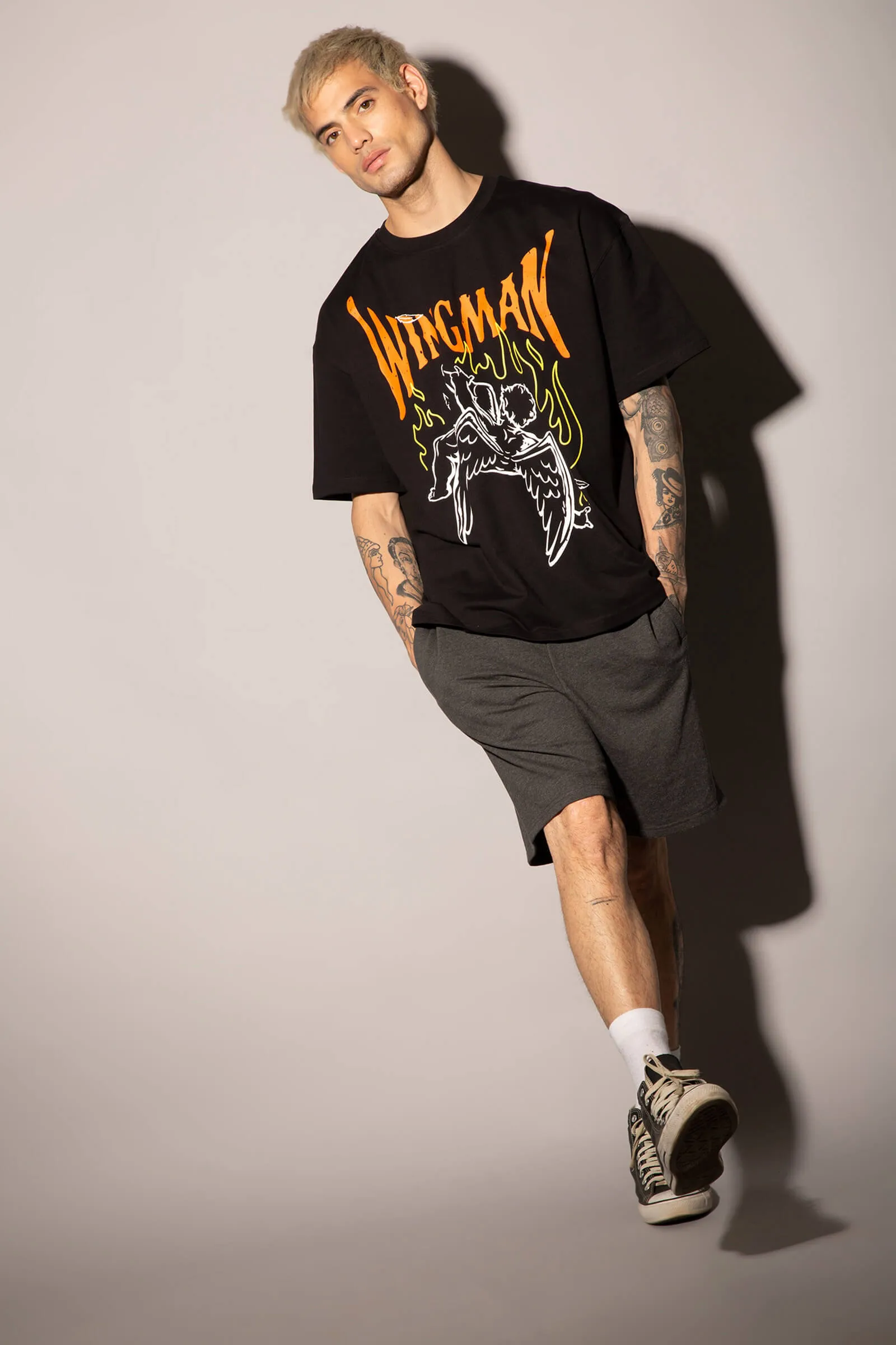 Black Wingman Oversized T-Shirt