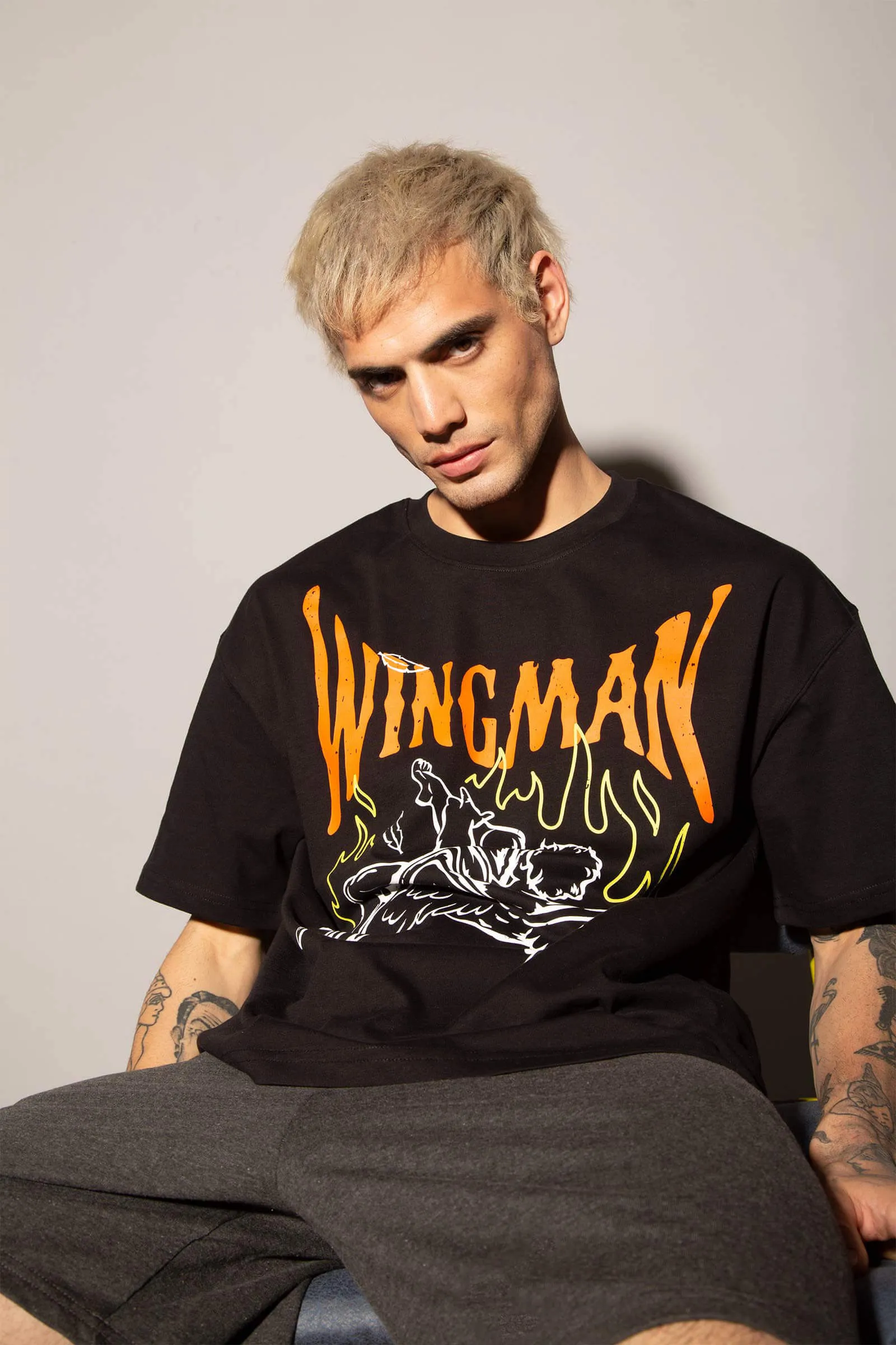 Black Wingman Oversized T-Shirt