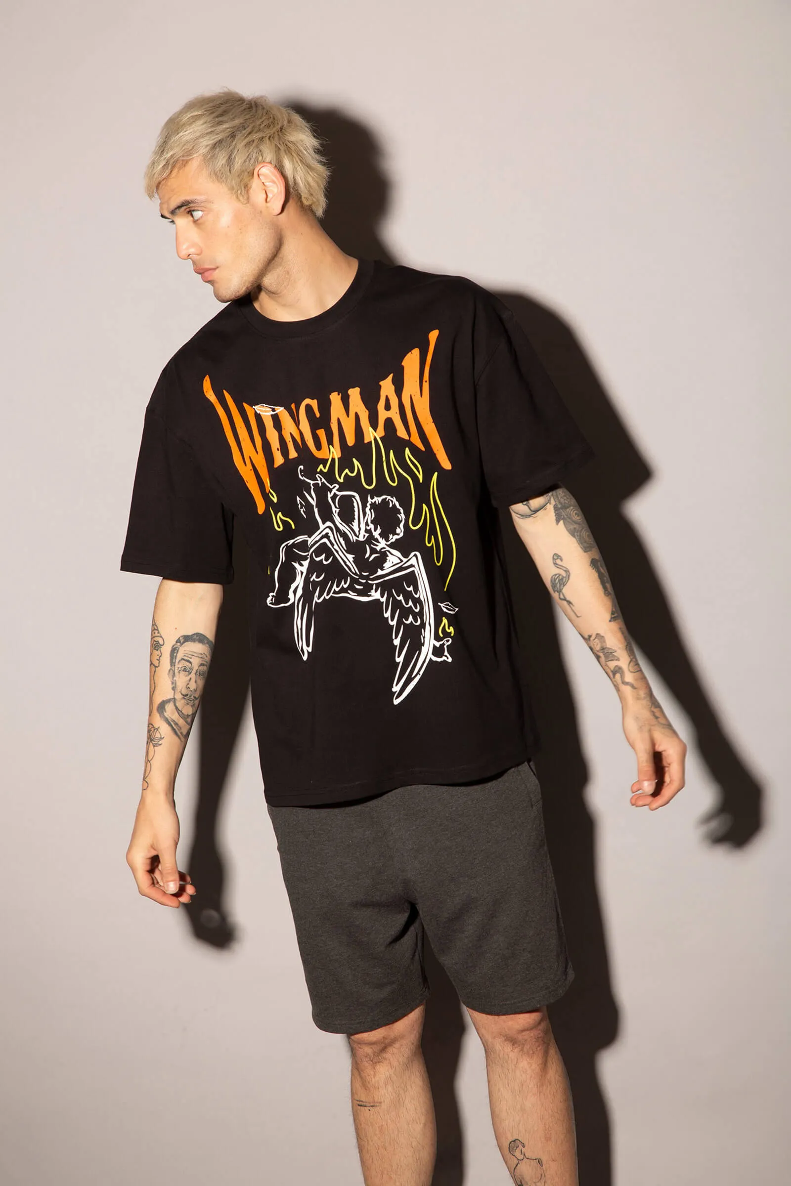 Black Wingman Oversized T-Shirt