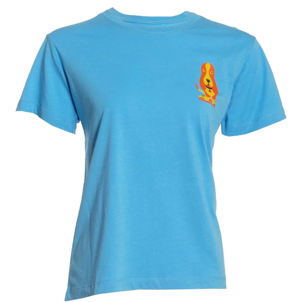 Blue Modern Basset T-Shirt Womens