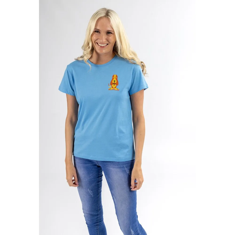 Blue Modern Basset T-Shirt Womens