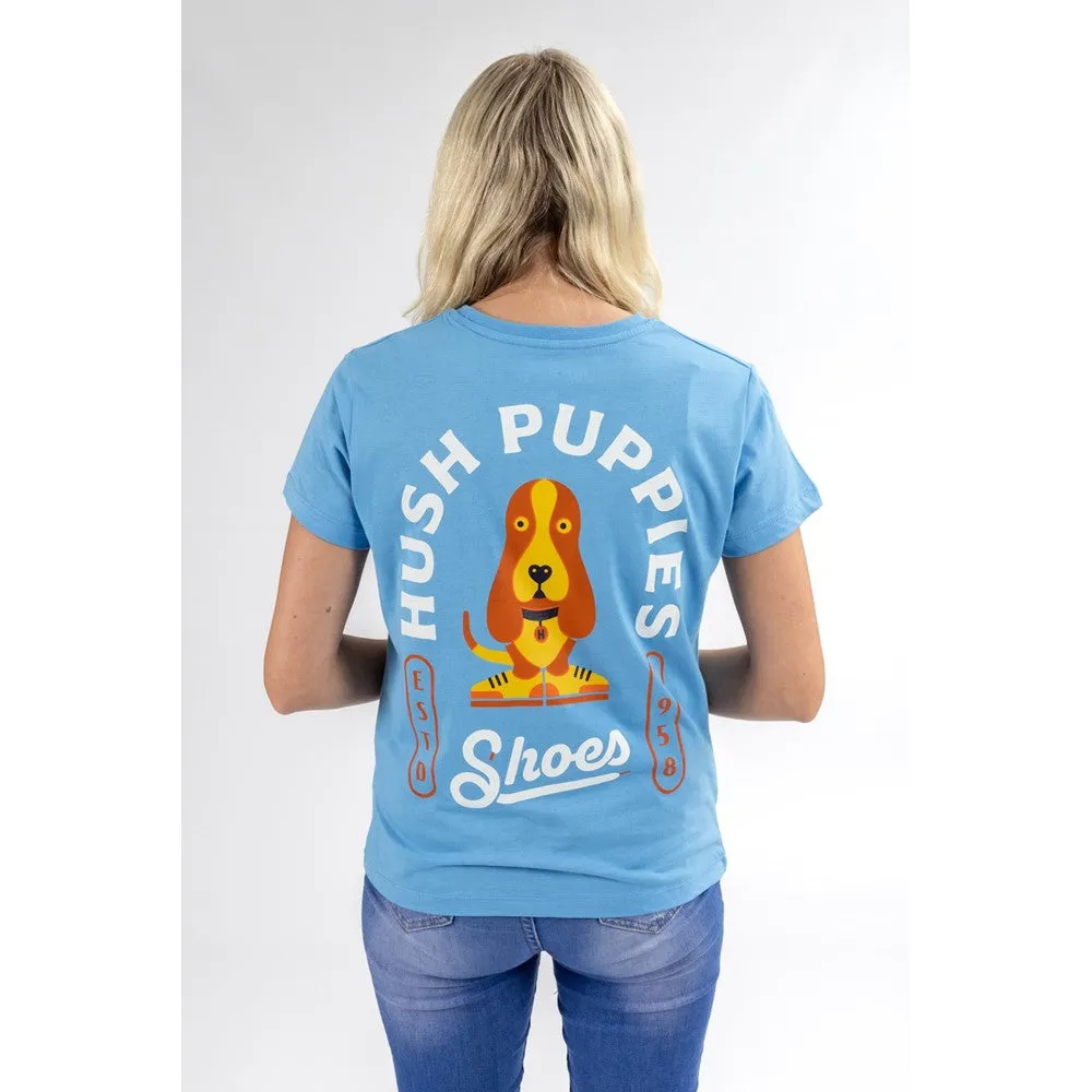 Blue Modern Basset T-Shirt Womens