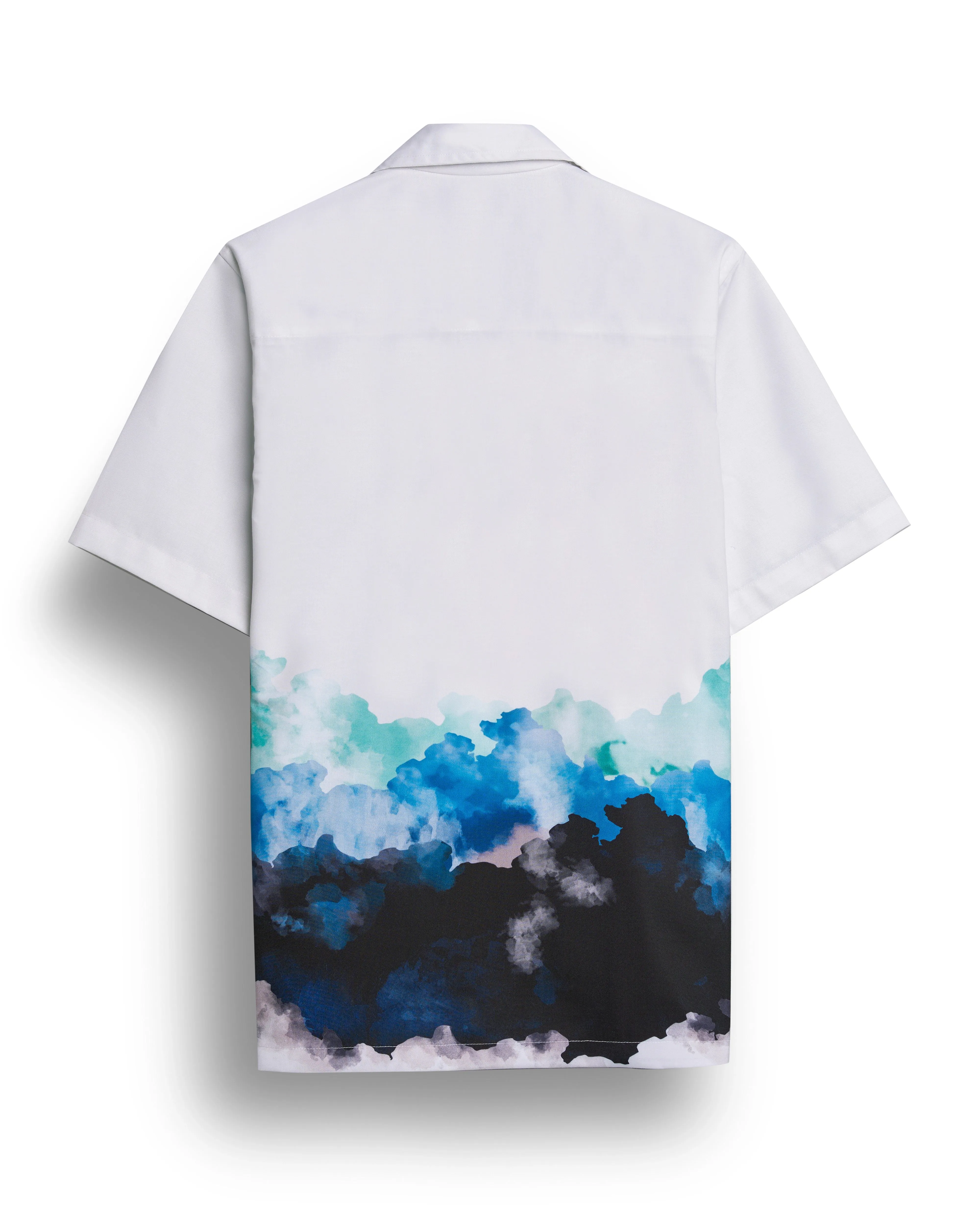 Blue printed short sleeve shirt for men