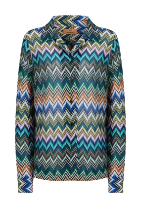 Bowling-Cut Zigzag Shirt