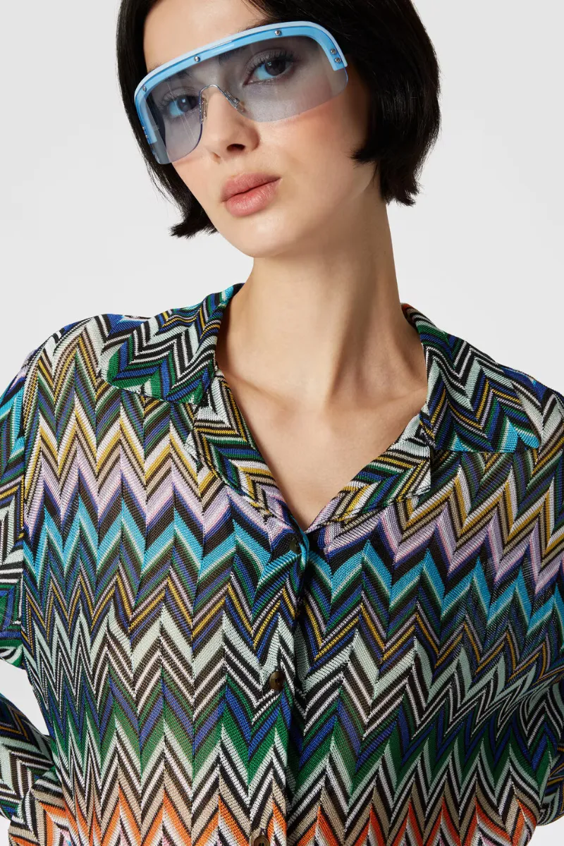 Bowling-Cut Zigzag Shirt