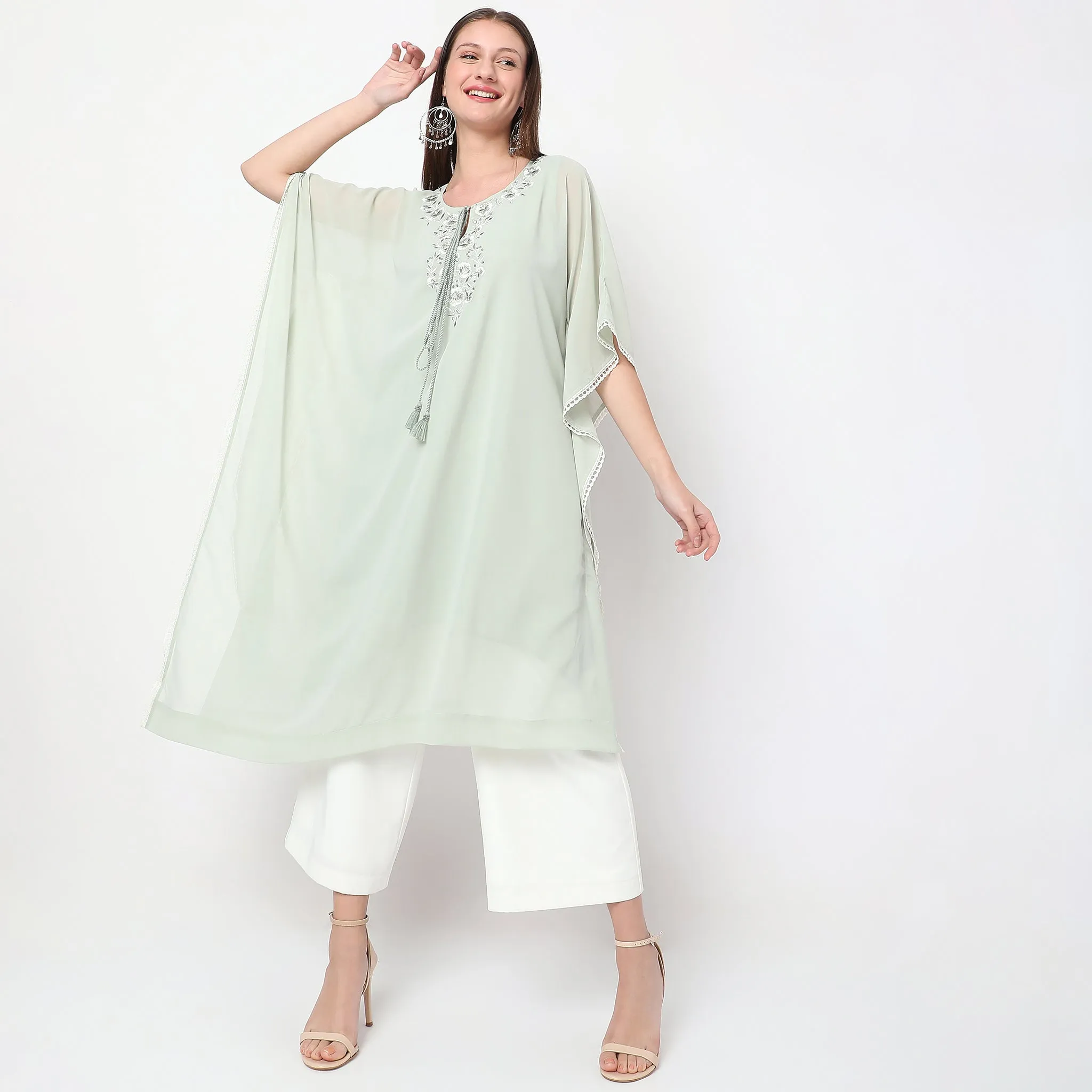 Boxy Fit Embroidered Kurta