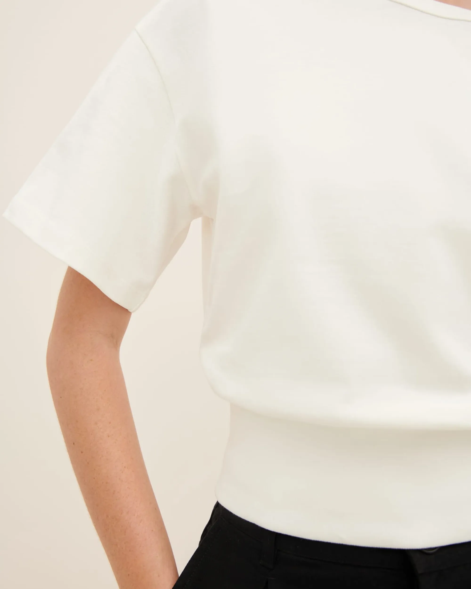 Boxy Rib T-shirt - Off White