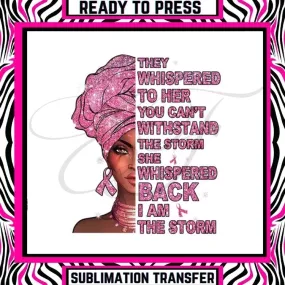 Breast Cancer Awareness - Melanin Black Queen - Ready To Press Sublimation Transfer Sheet