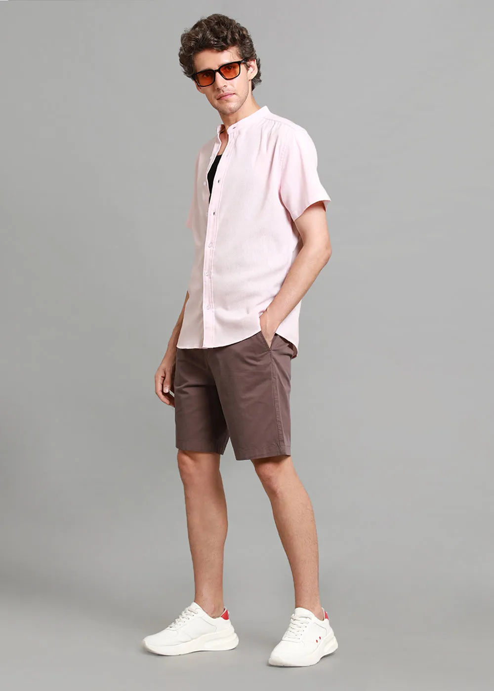 Burnt Brown Cotton Shorts